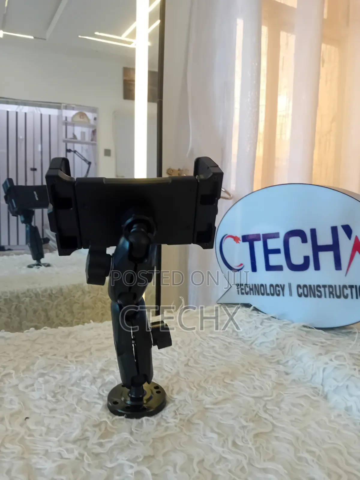 Heavy Duty Tablet Holder , 360°Adjustable Mount for 5"- 17" Drill Base