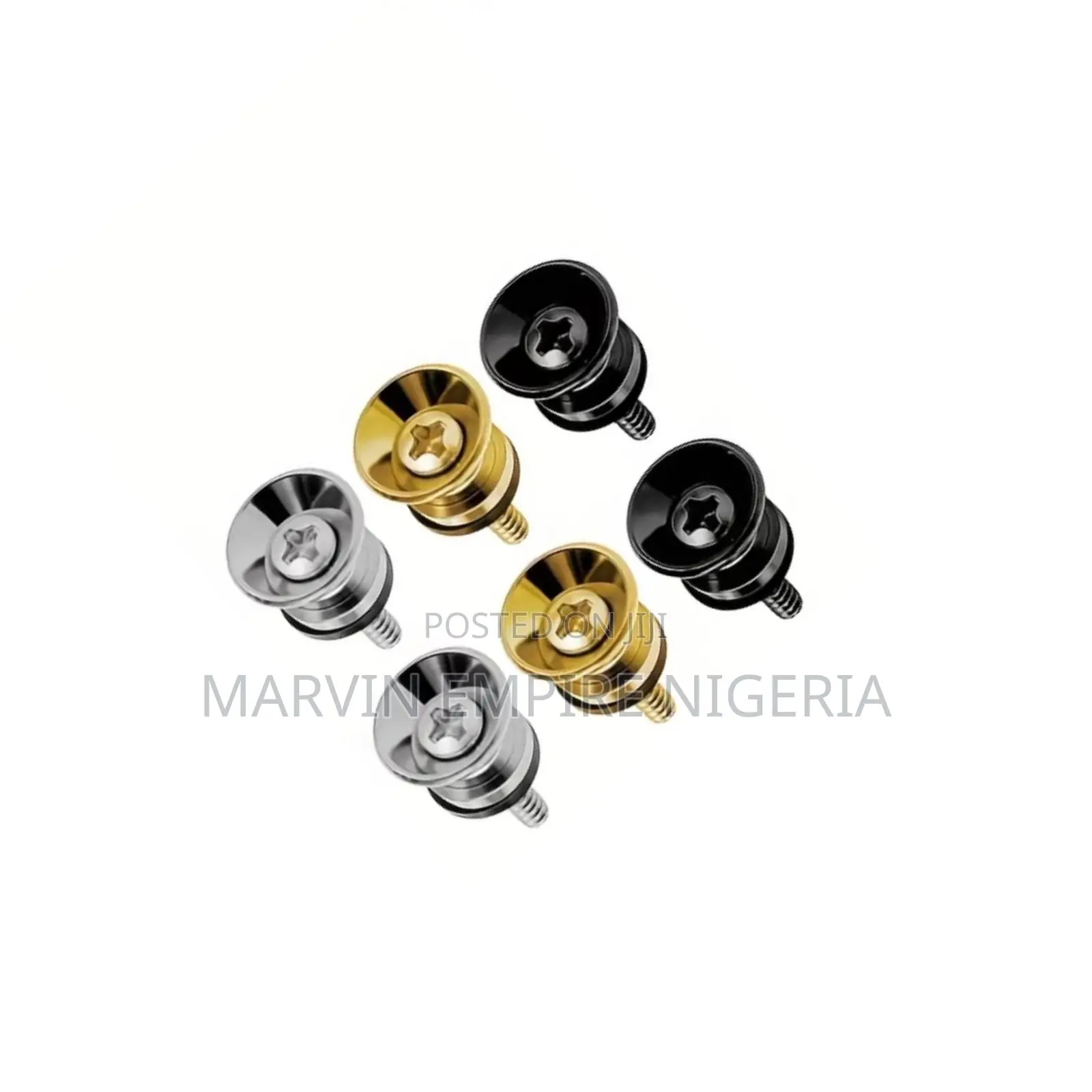 2pcs Guitar Strap Buckle Pins Silver | Black | Gold