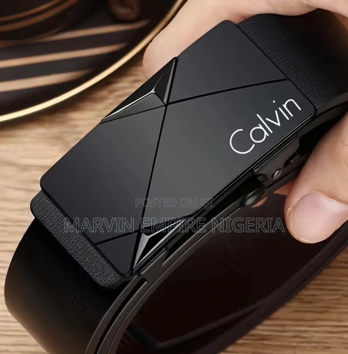 1pc Calvin Men's Belt Automatic Buckle Adjustable Gift