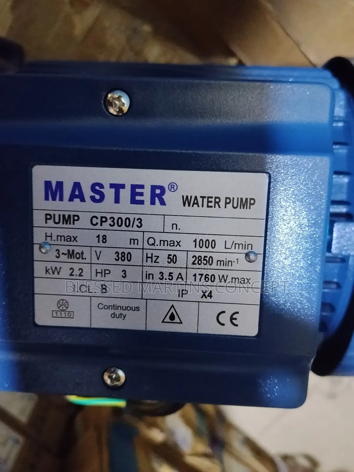 3HP Master Industrial Surface Pump (Three-Phase).100% Copper Coil