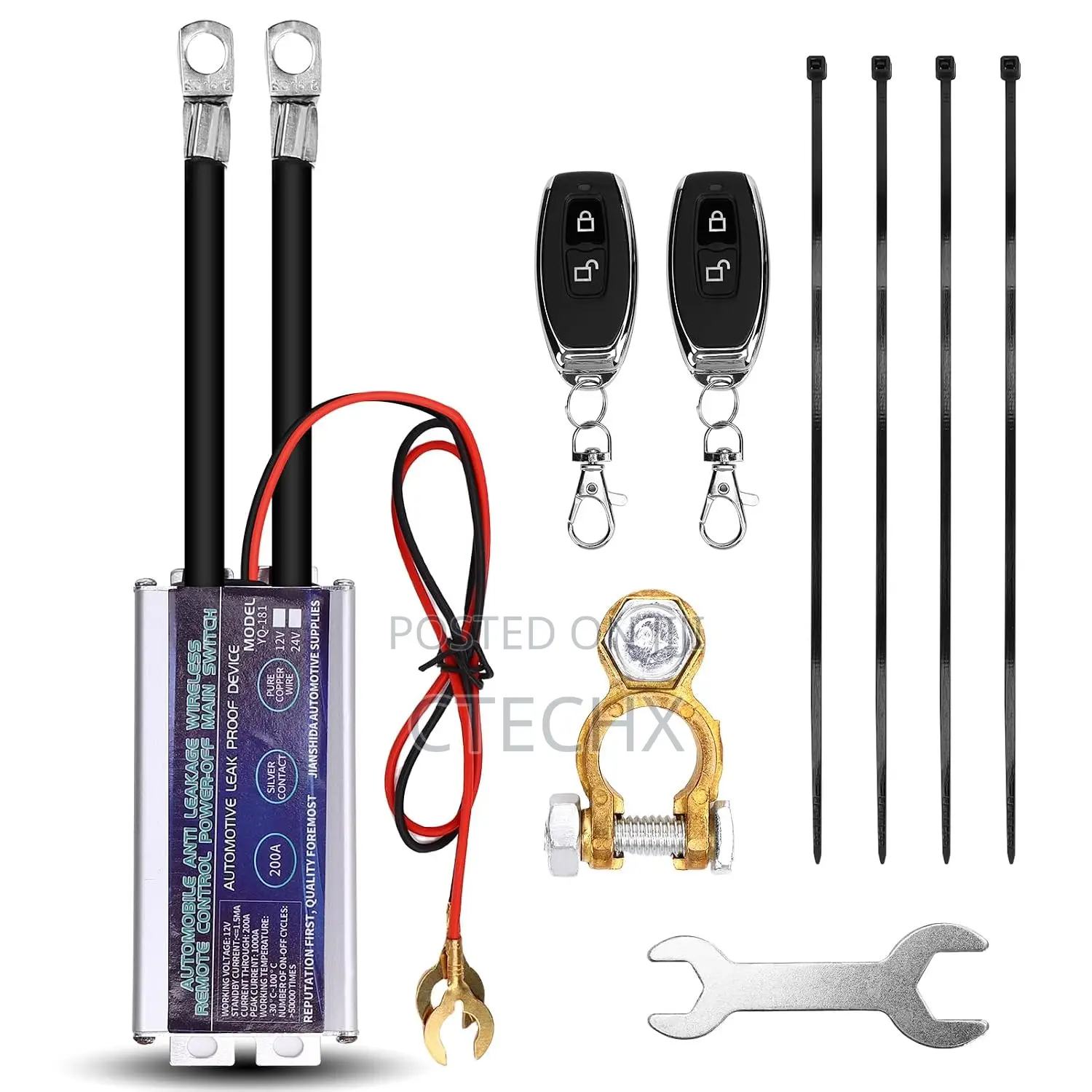 Car Anti-Theft Remote Battery Disconnect Switch 12V 200A. Kill Switch