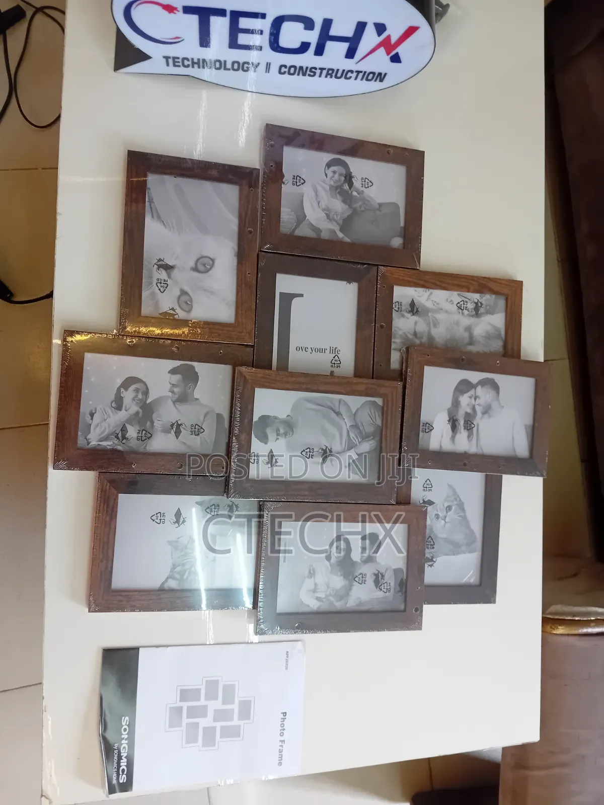 10 Pack Photo Collage , Multi Family Picture Frame Set, Glass Front
