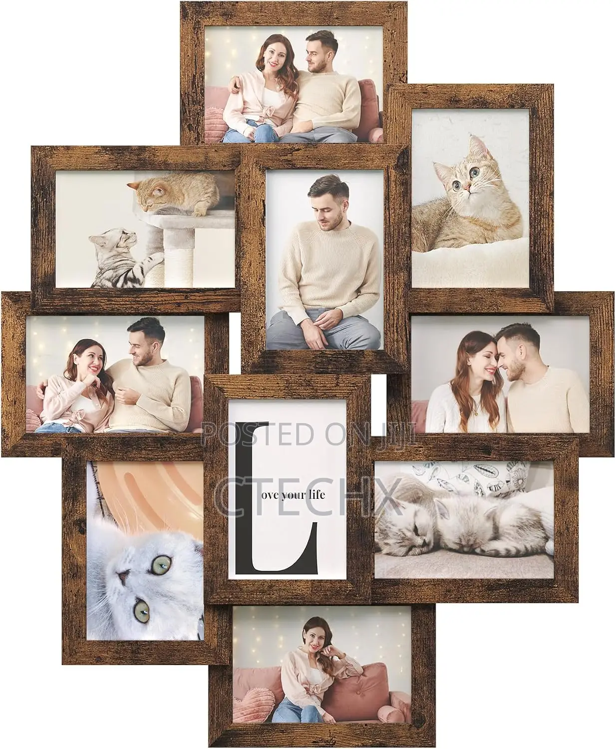 10 Pack Photo Collage , Multi Family Picture Frame Set, Glass Front