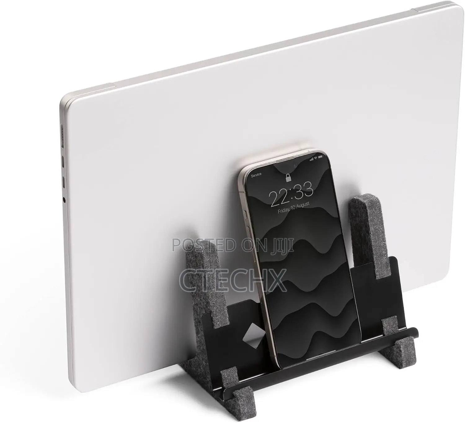 Durable Vertical Stylish Laptop Holder With Phone and Tablet Tray