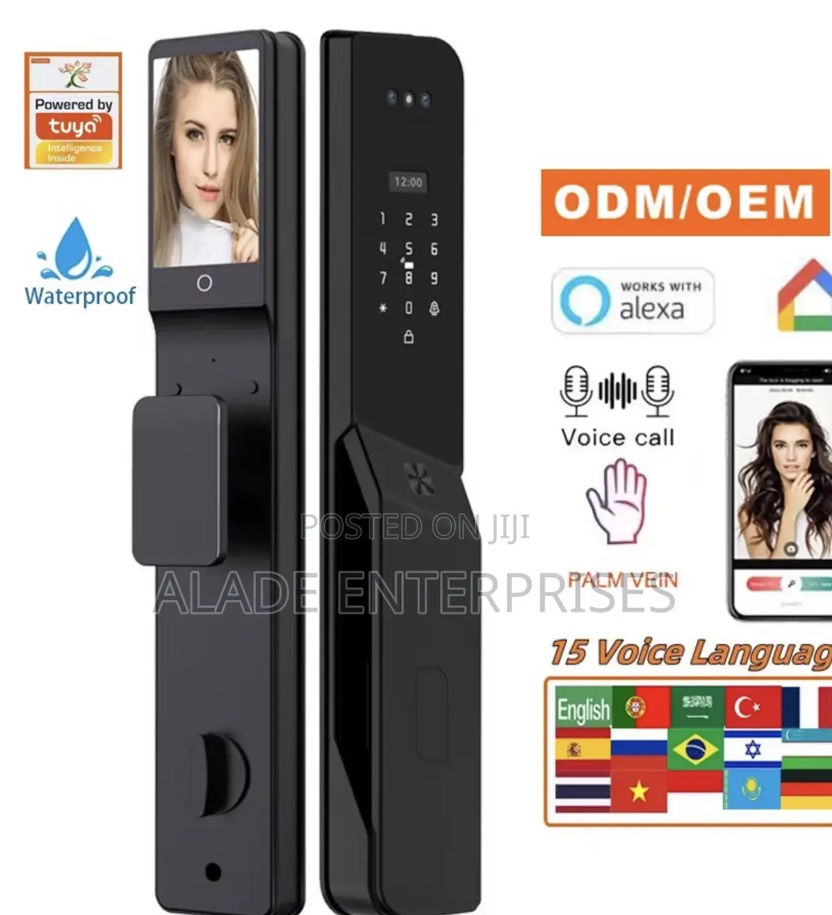 Latest Waterproof Luxury Smart Fingerprint Lock 3D Palm Recognition