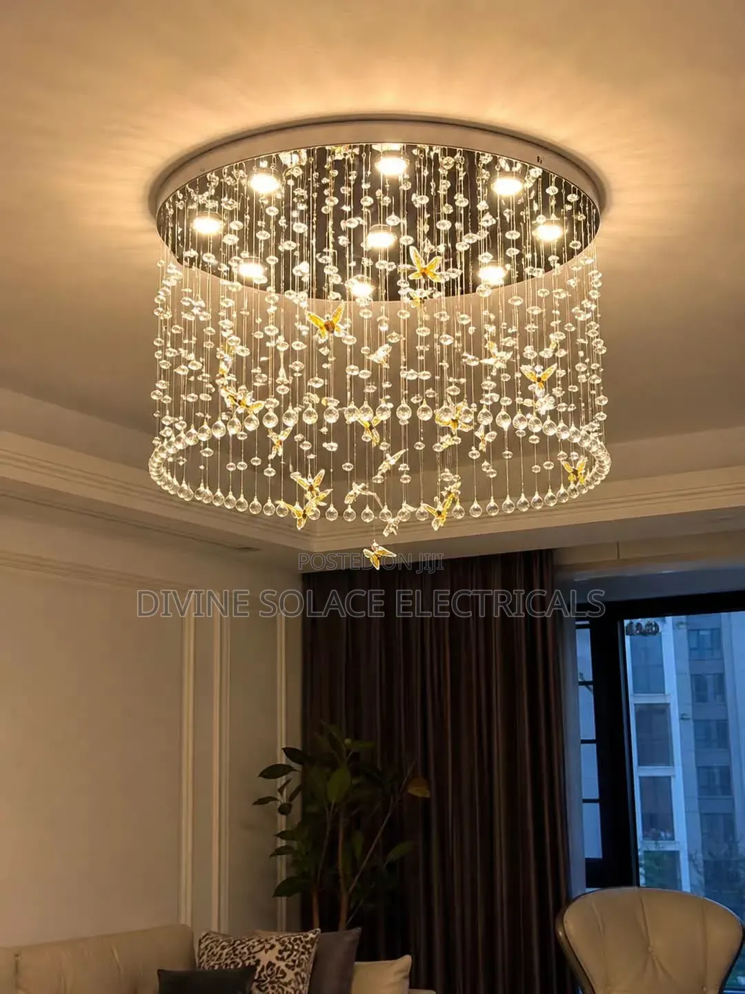 Round Crystal Chandelier Light