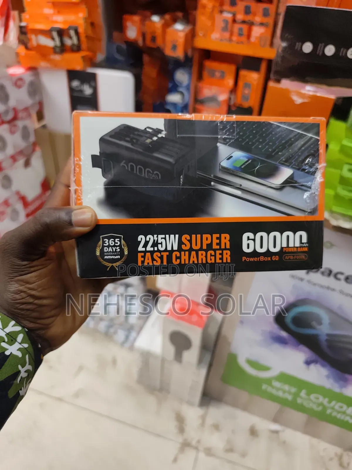 Original Amaya 60000mAh Power Bank With LED Light Inbuilt Cable