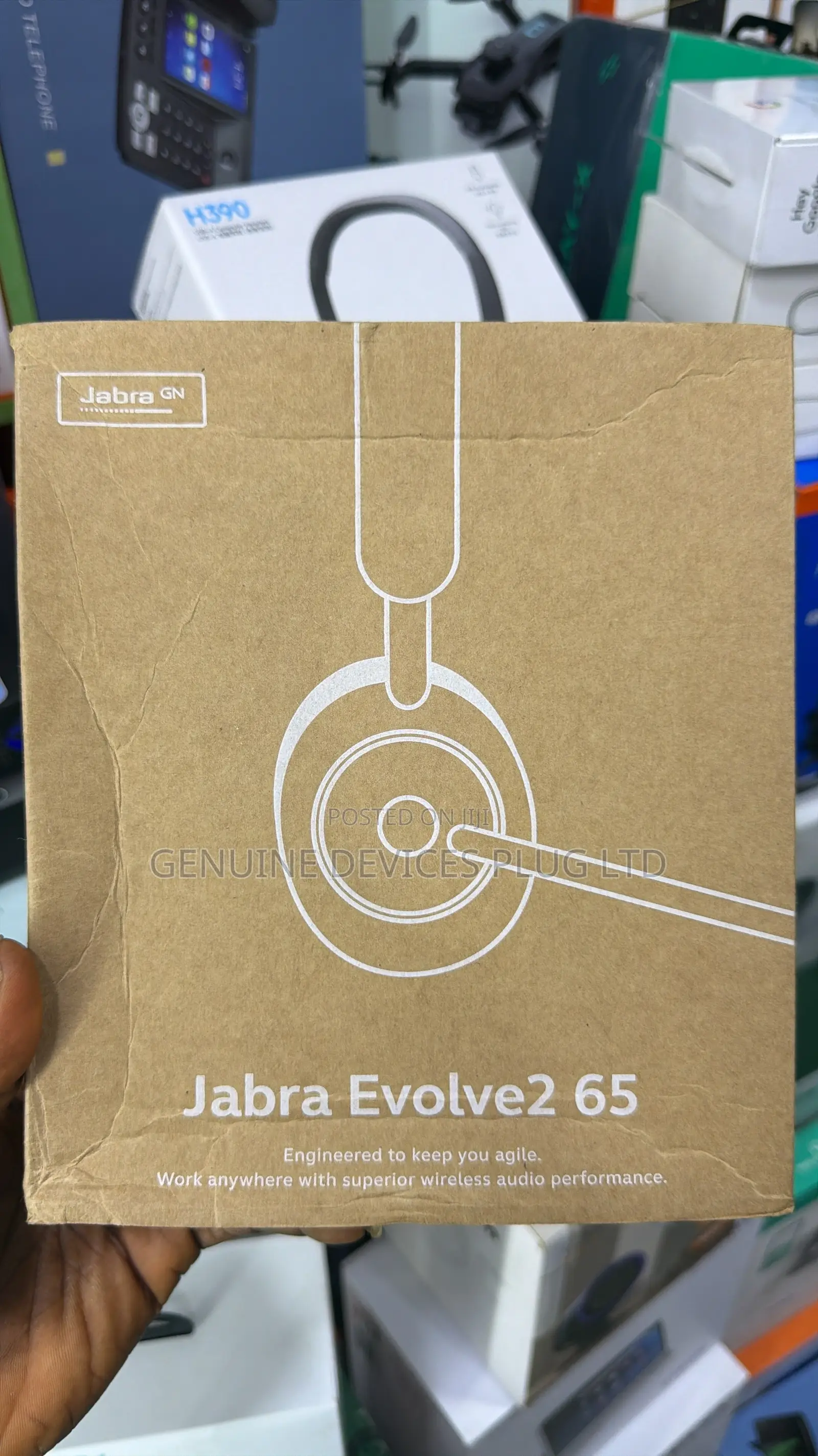 Jabra Evolve2 65 UC Wireless Headphones With Link380a, Stereo, Black