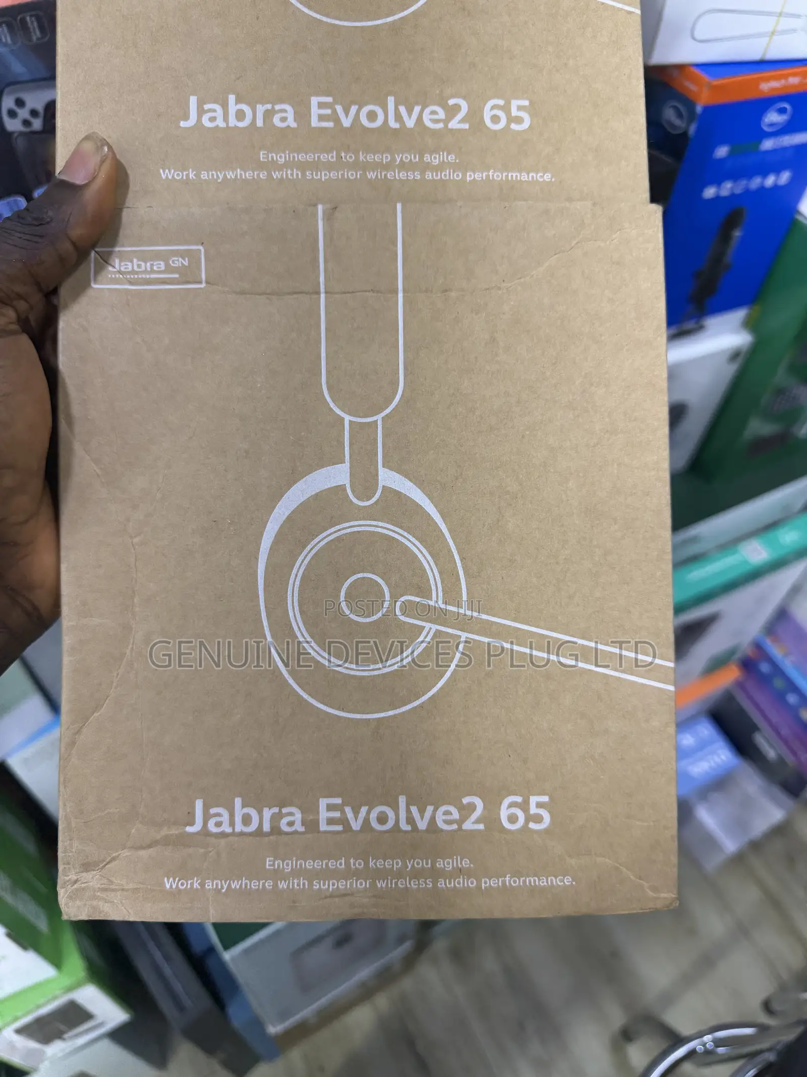 Jabra Evolve2 65 UC Wireless Headphones With Link380a, Stereo, Black
