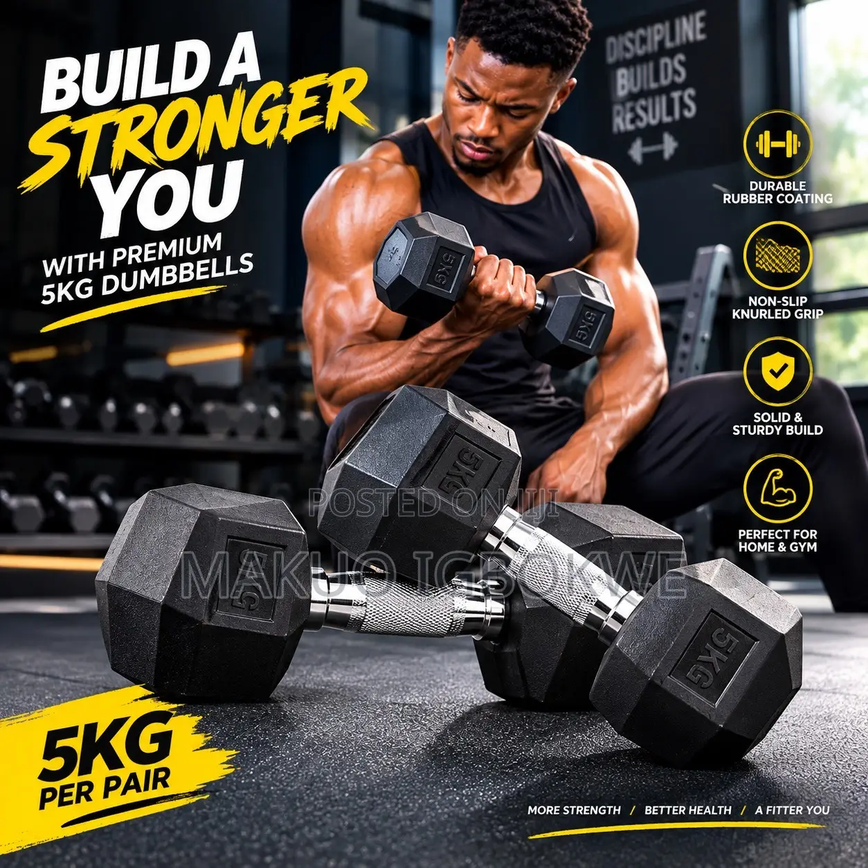 Premium Gym Dumbbells 5kg