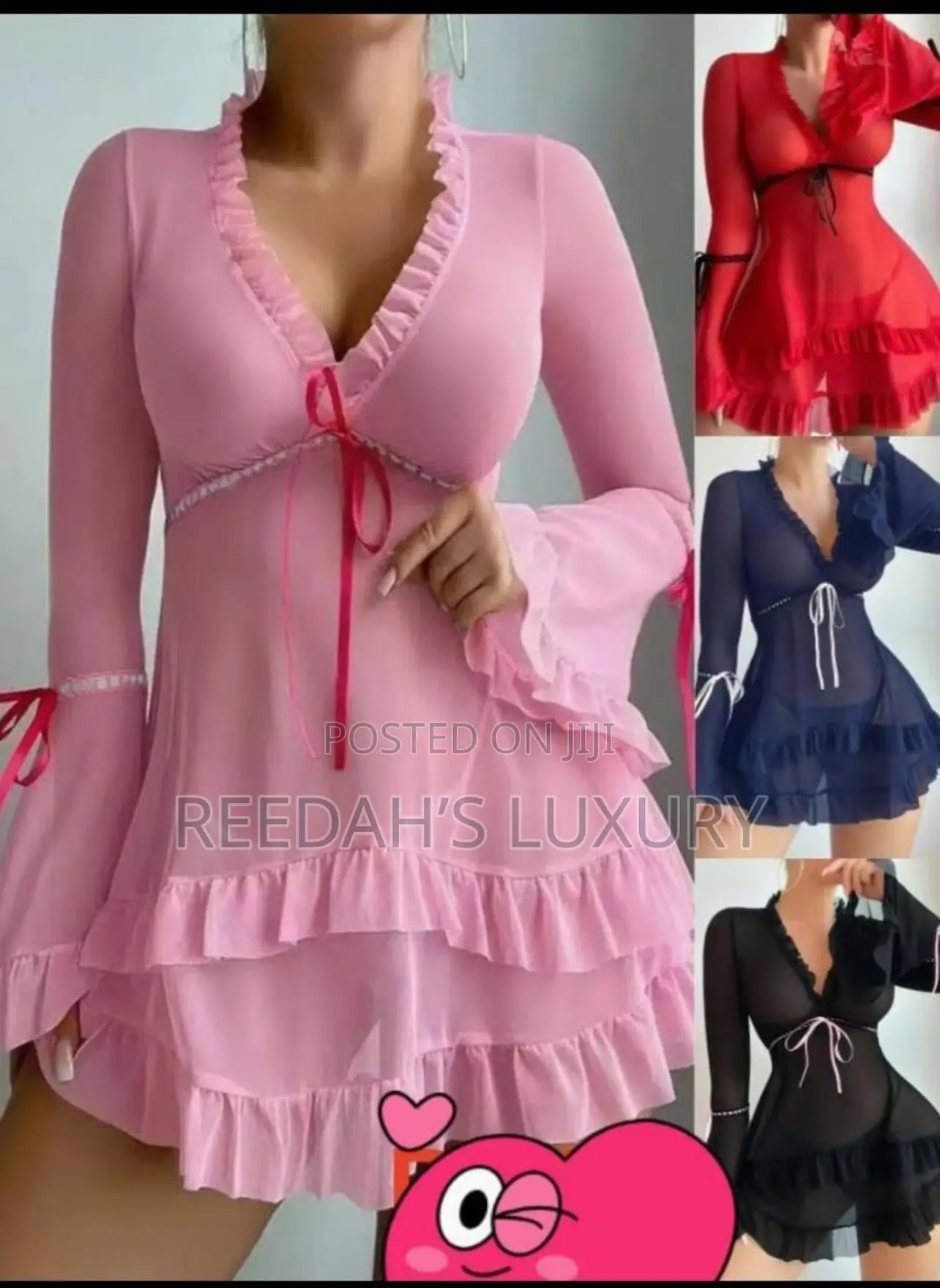 Sheer Ruffled Lingerie Gown