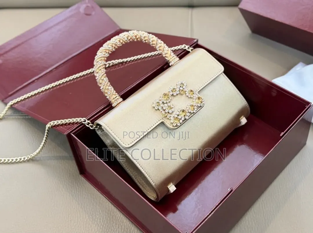 Luxury Roger Rivier Bag Blue, Purple ,Baby Pink, Wine, Lemon, Gold Red