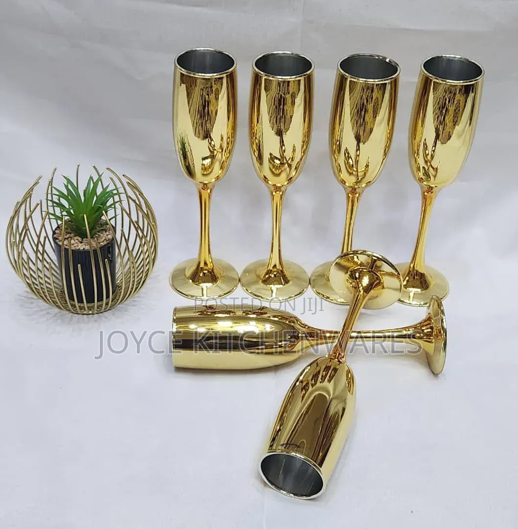 Electroplated Gold Champagne Glass 6 Pieces