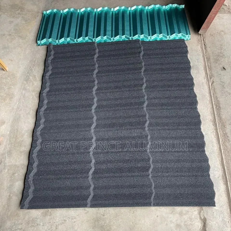 Stone Ties Roofing Sheet Black Bond and Green Milano and Brown