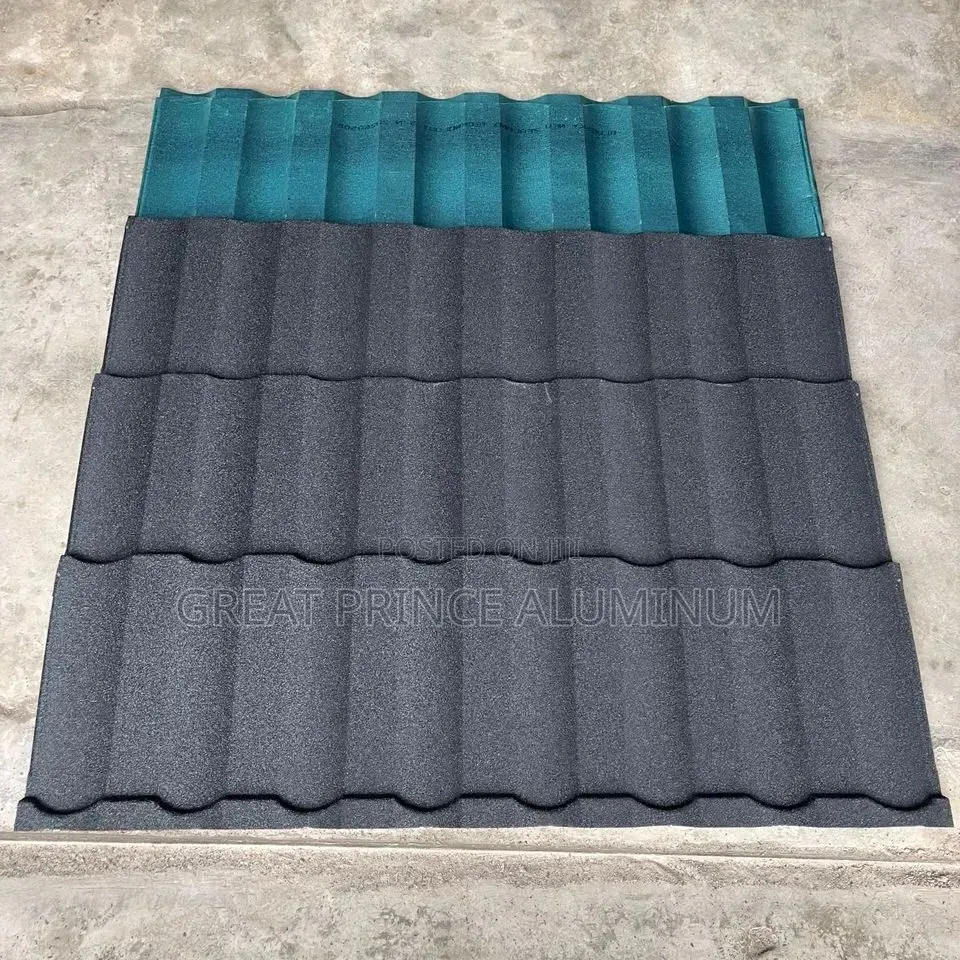 Stone Ties Roofing Sheet Black Bond and Green Milano and Brown