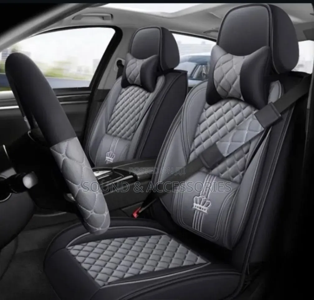 Toyota Black Grey Luxury Crown 5pcs/Set Fullcover Seatcover