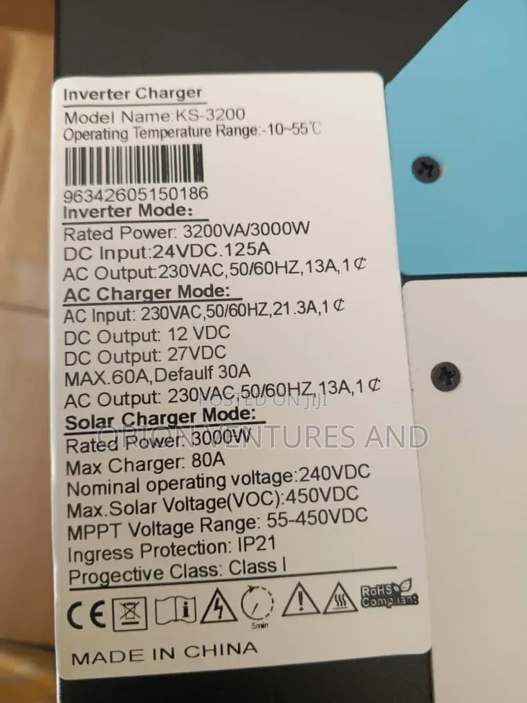3.2kva 24V Hybrid Inverter + Extra 4 DC 12V 3amp Outputs