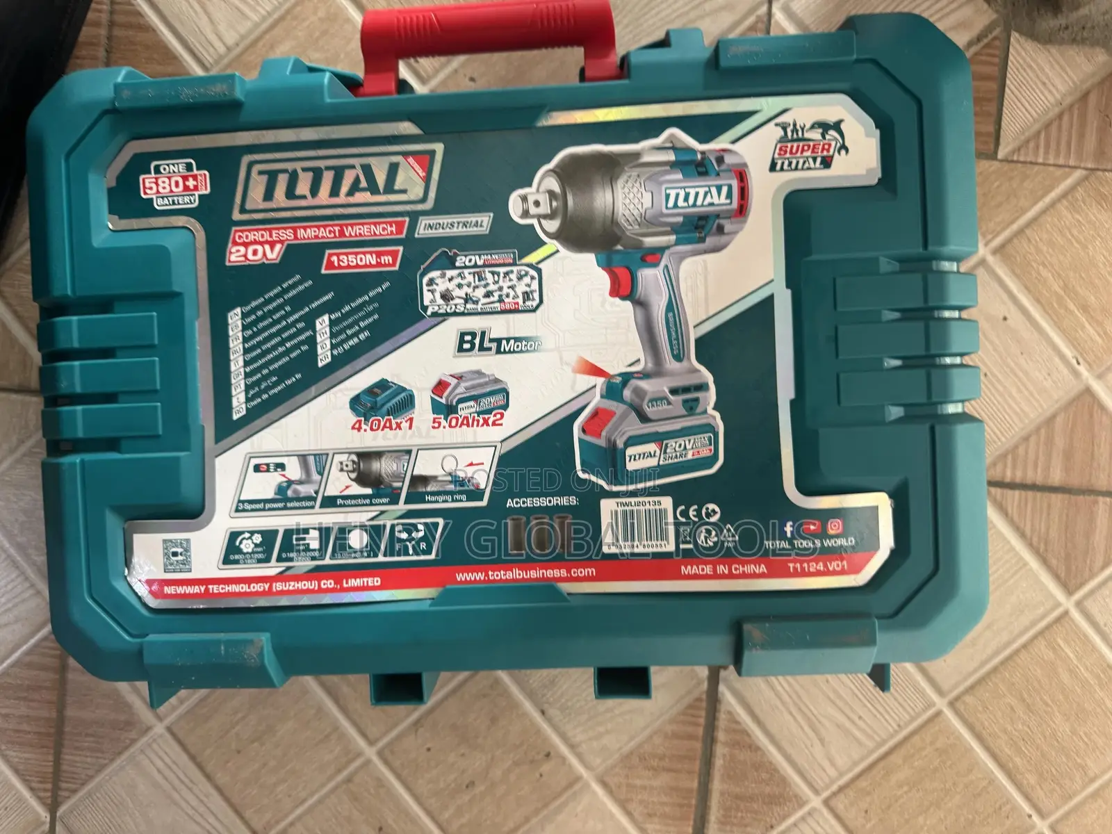 TOTAL 20V Brushless Cordless Impact Wrench – 1350N·m