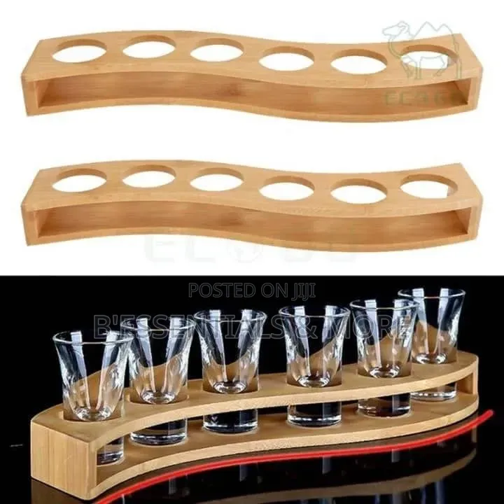 6 Holes Tequila Rack With Glasses