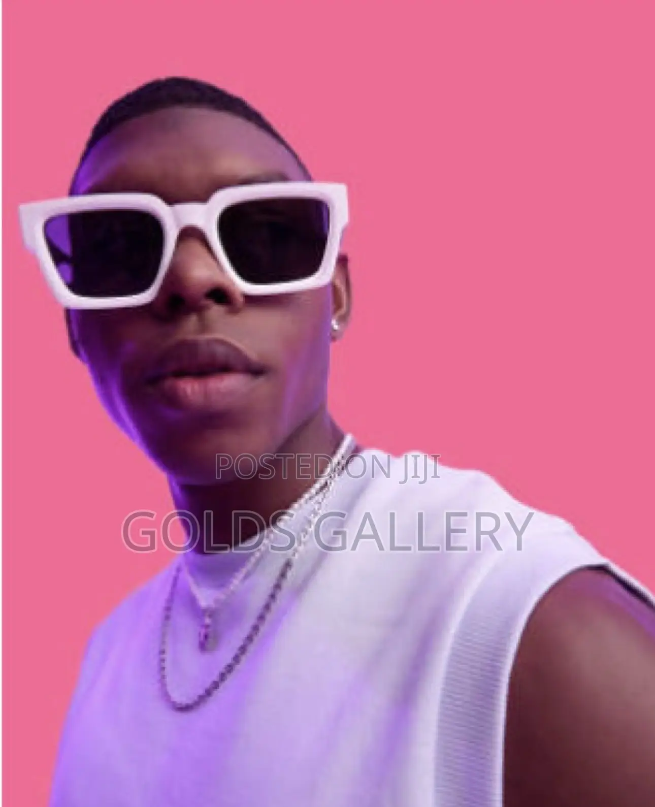 ASOS DESIGN Square Bevel Sunglasses in Off White