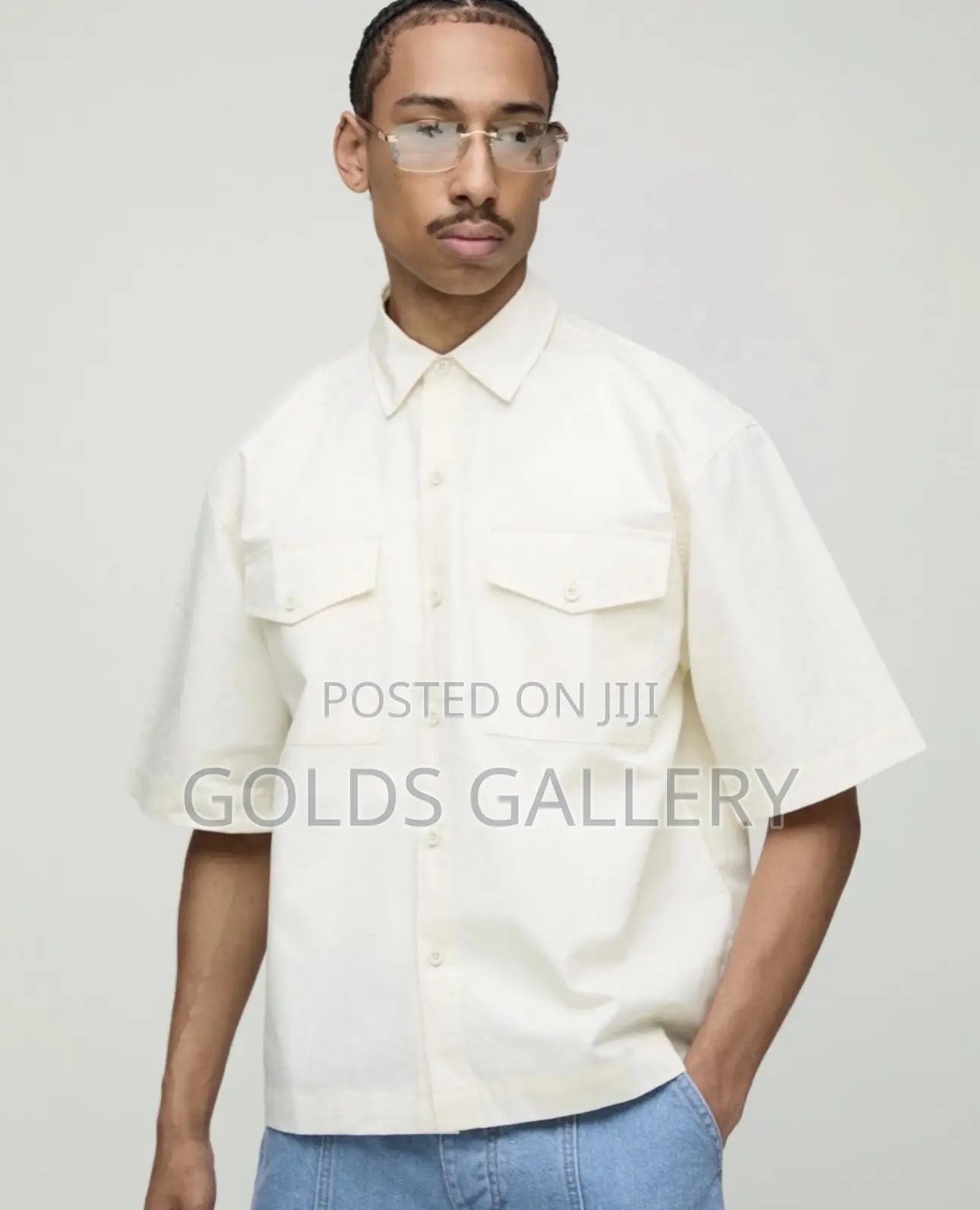 Oversized Half Sleeve Double Pocket Revere Shirt
