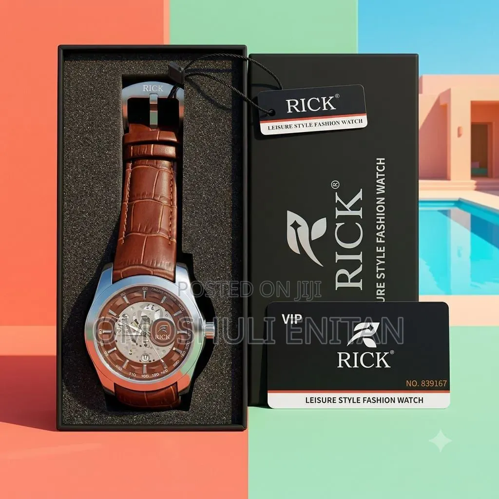 Rick Leather Wrist Watch With Box