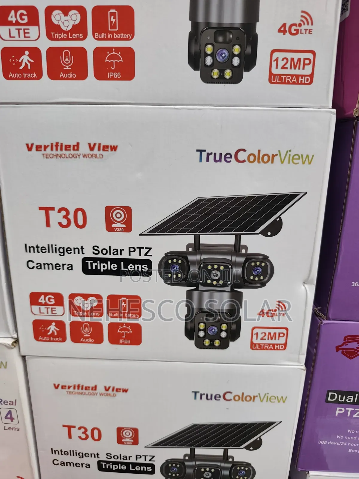 Triple Lens 4G Solar Security Camera With Auto Tracking