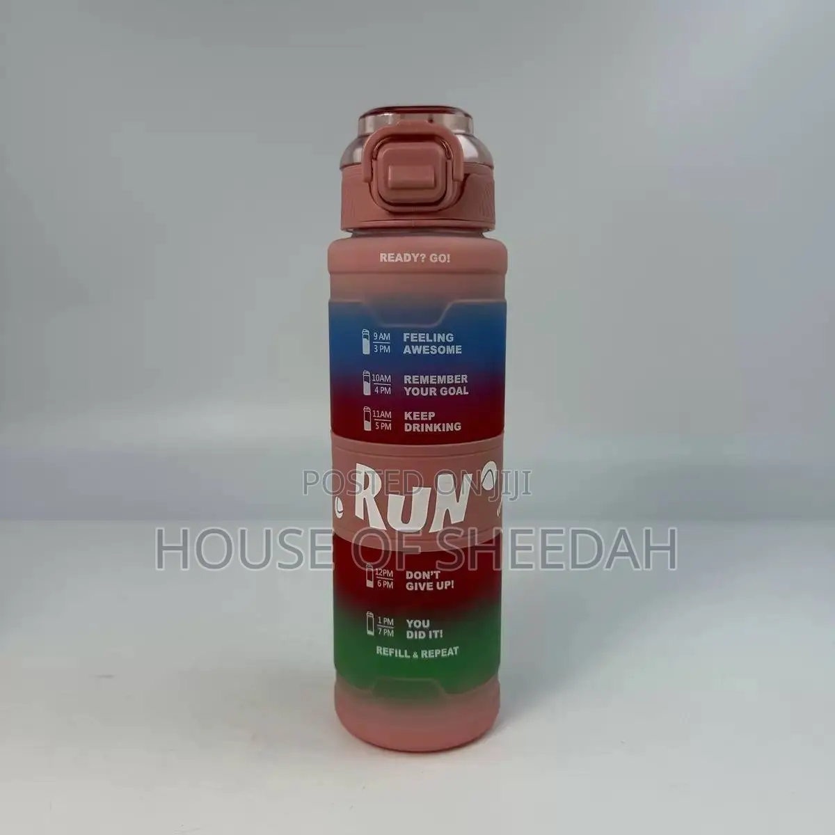 1-Liter (1000ml) Motivational Gradient Sport Water Bottles
