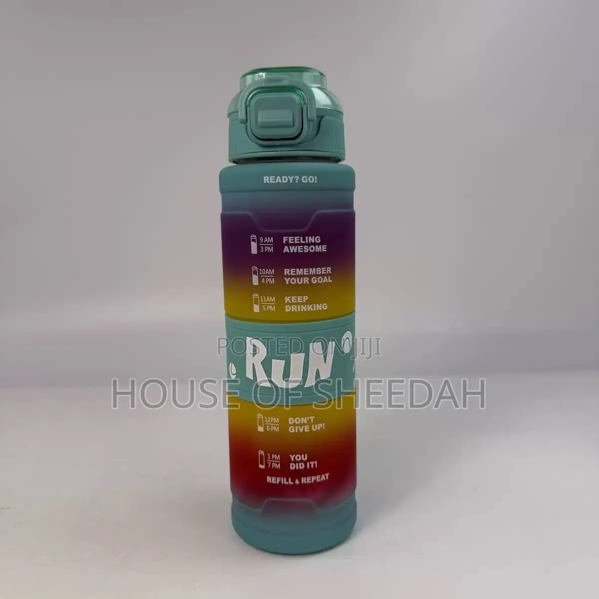 1-Liter (1000ml) Motivational Gradient Sport Water Bottles