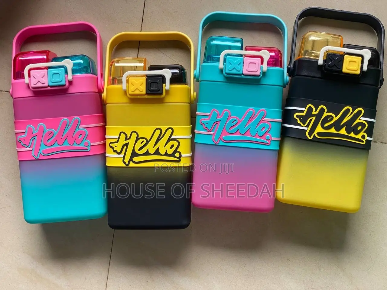 Colourful Square-Shaped Gradient Water Bottles