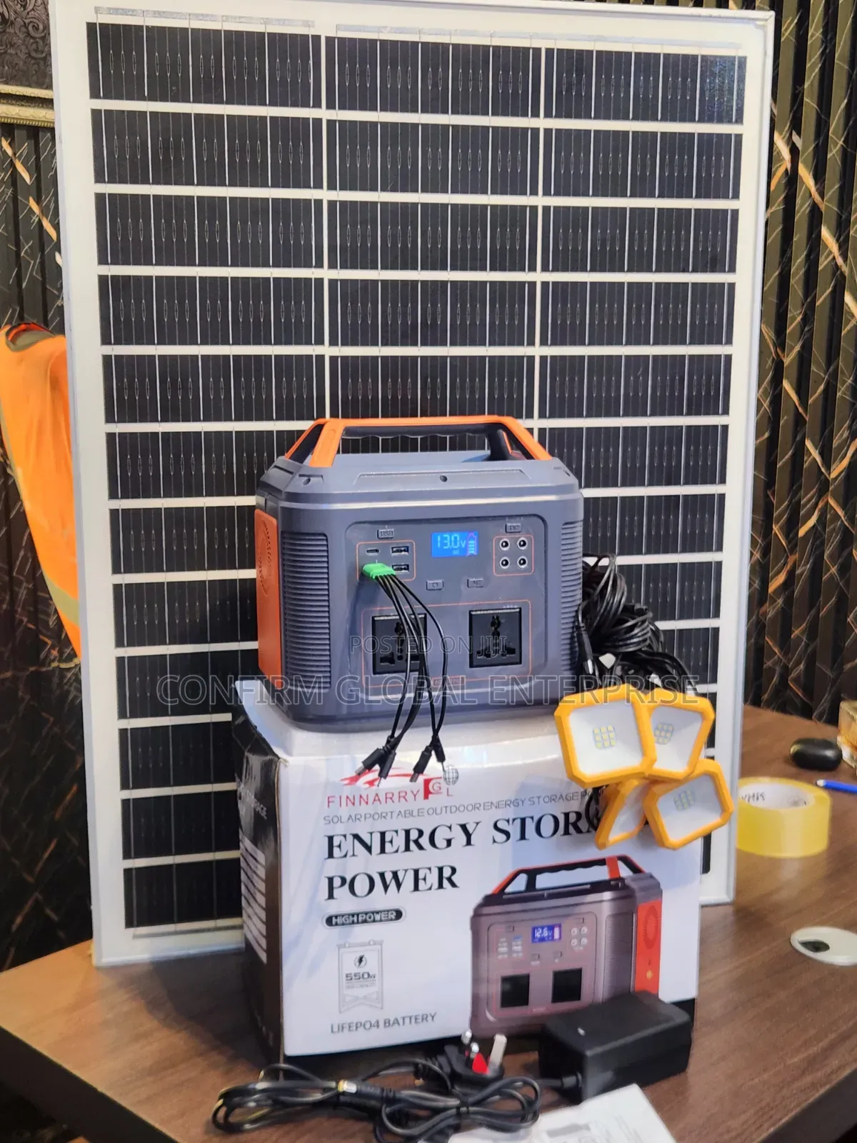 500W Solar Generator Lighting System With 4 Bulbs