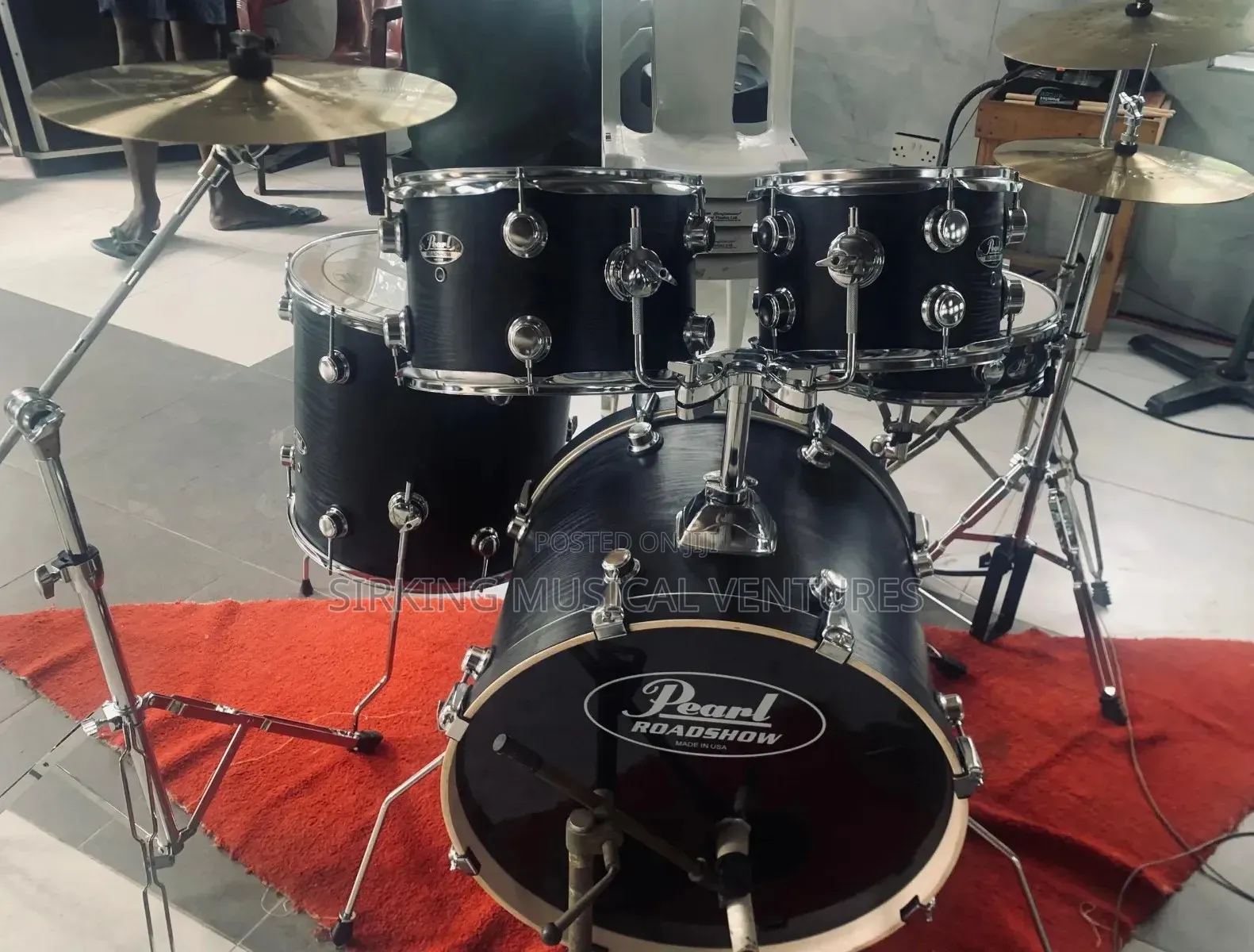 Pearl Roadshow Professional 5sets Drum Black With Pearl Cymbals
