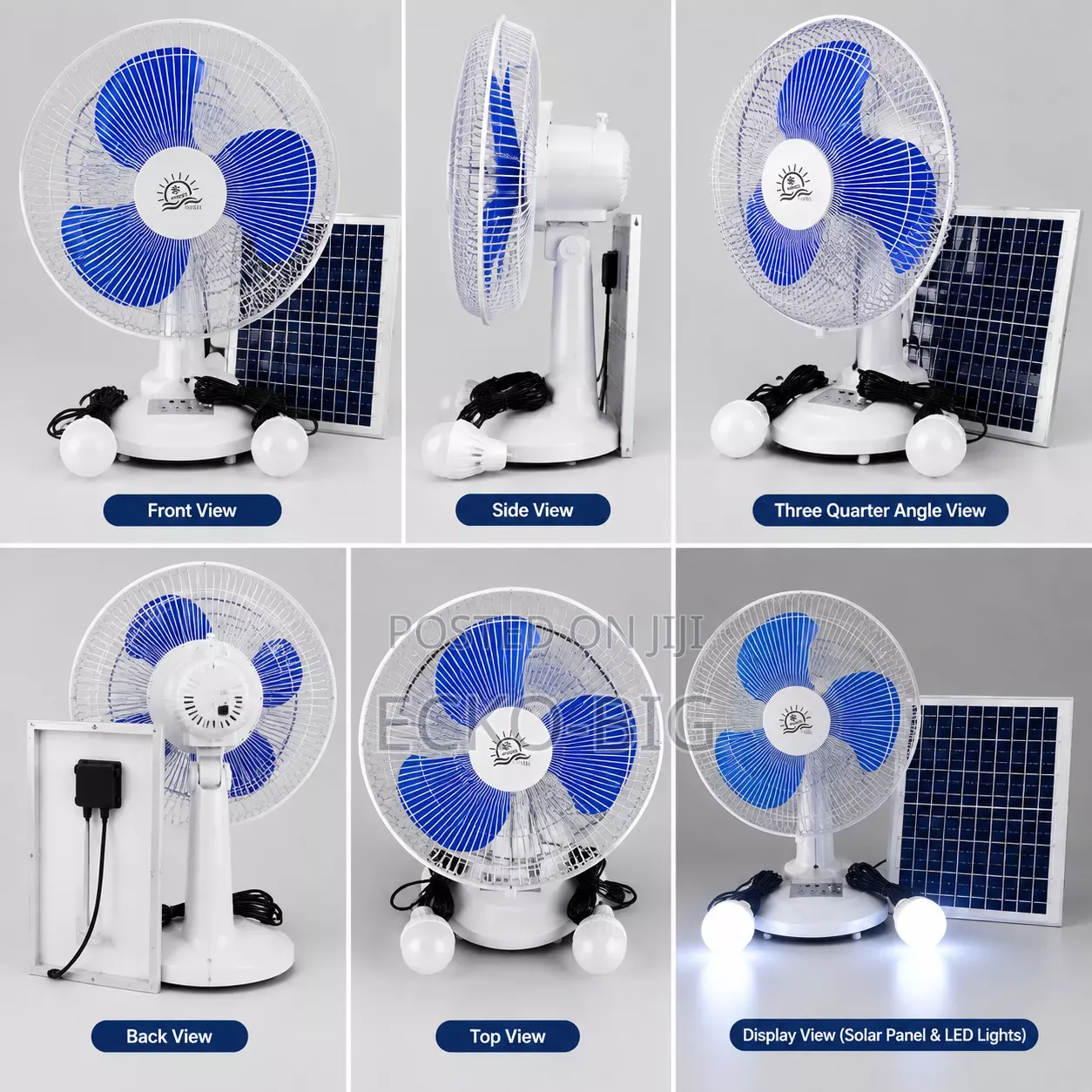 Portable Rechargeable Solar Table Fan.