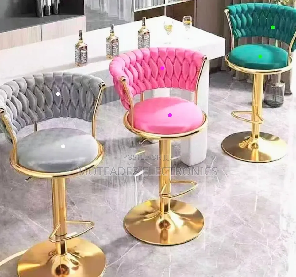 360° Heavy Duty Rotating High Bar Stool With Golden Legs