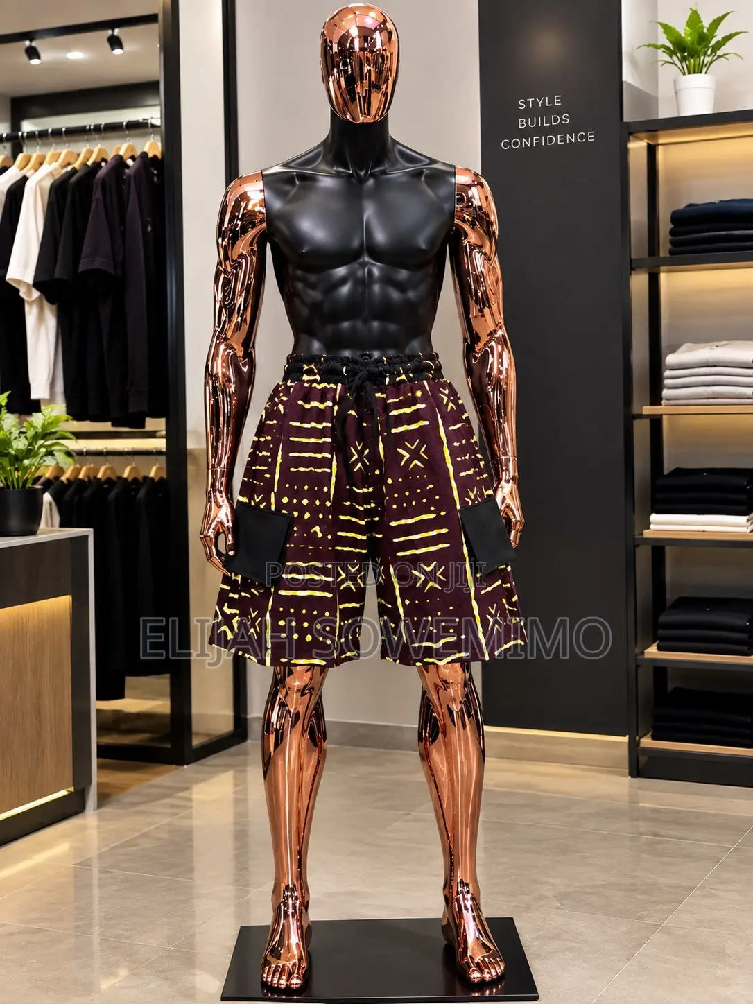 Men’s Ankara Designer Cargo Shorts Trousers – Premium Quality
