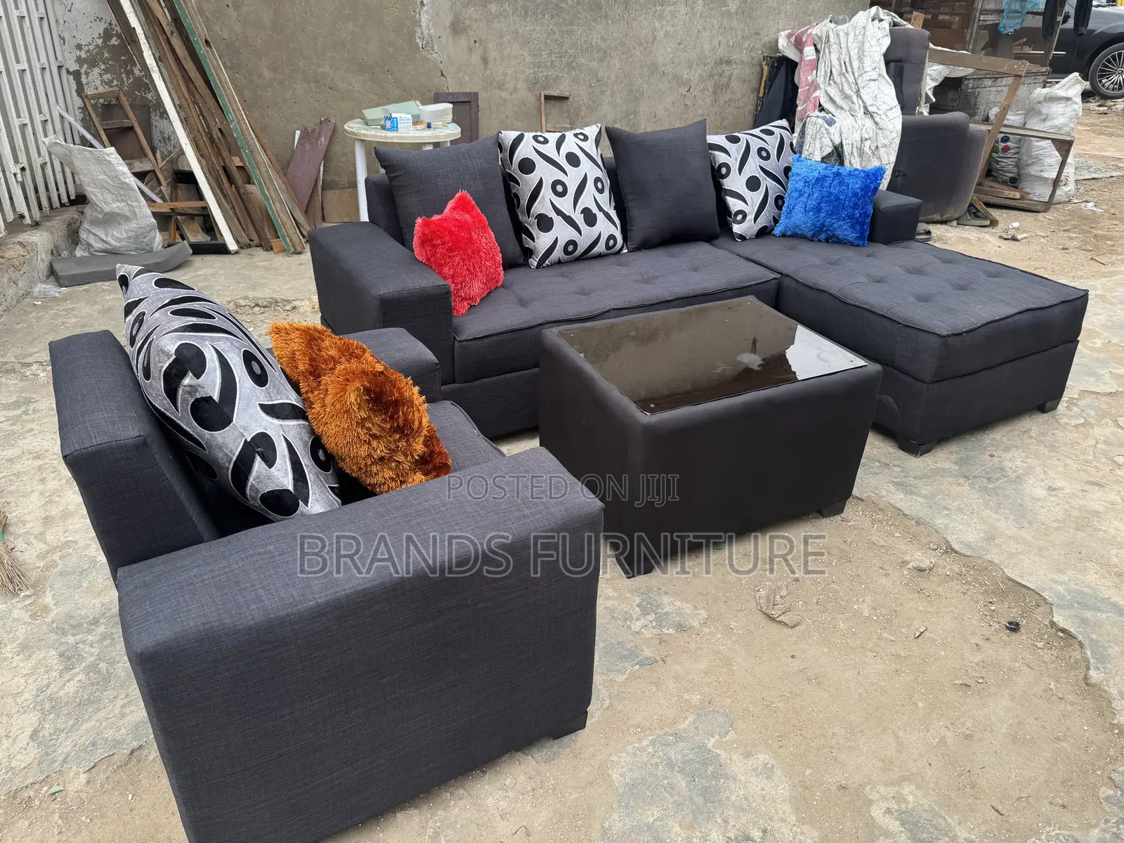 Quality Fabric Lshap Center Table With Single Seater