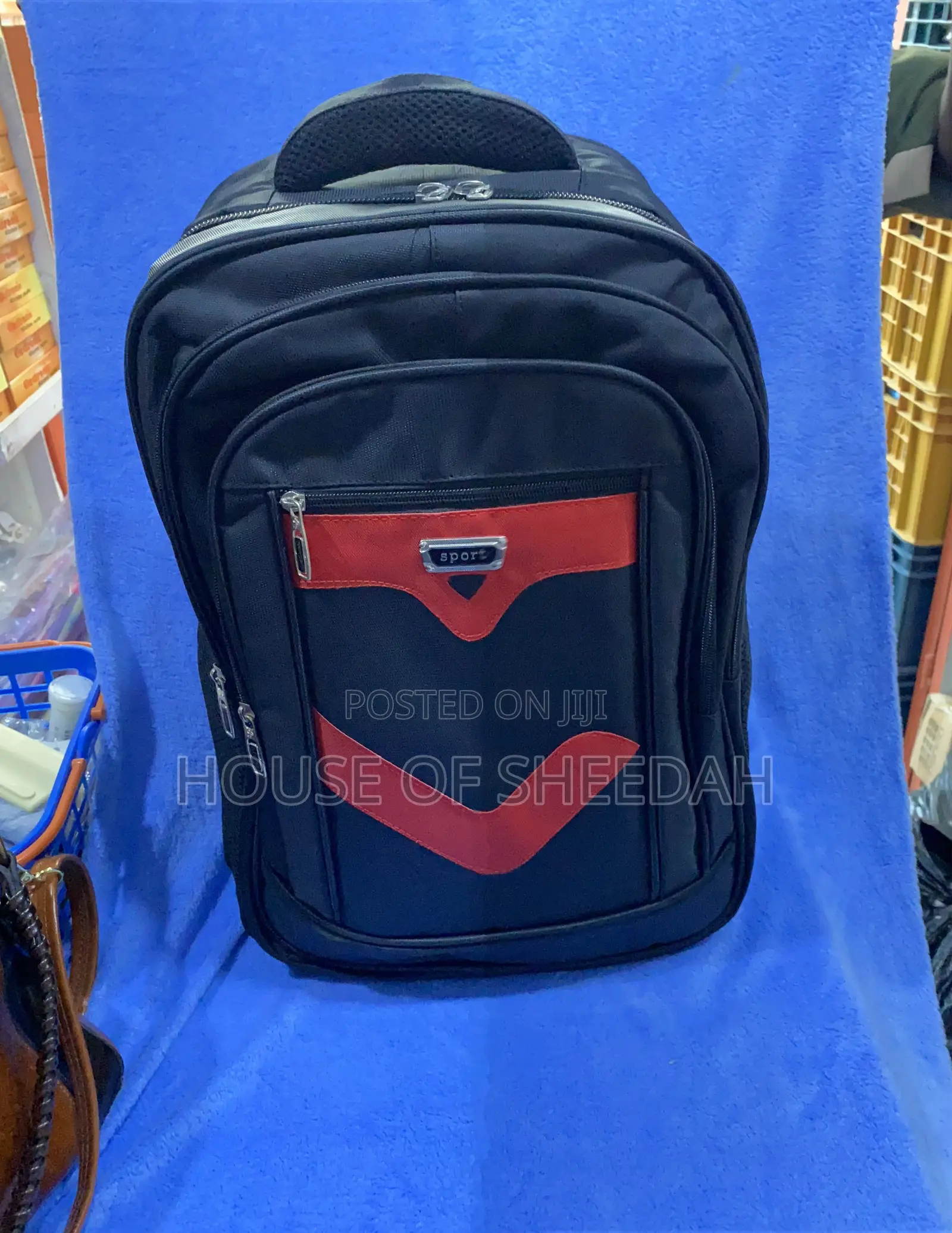Large Capacity Multi-Functional Black Fabric Backpack
