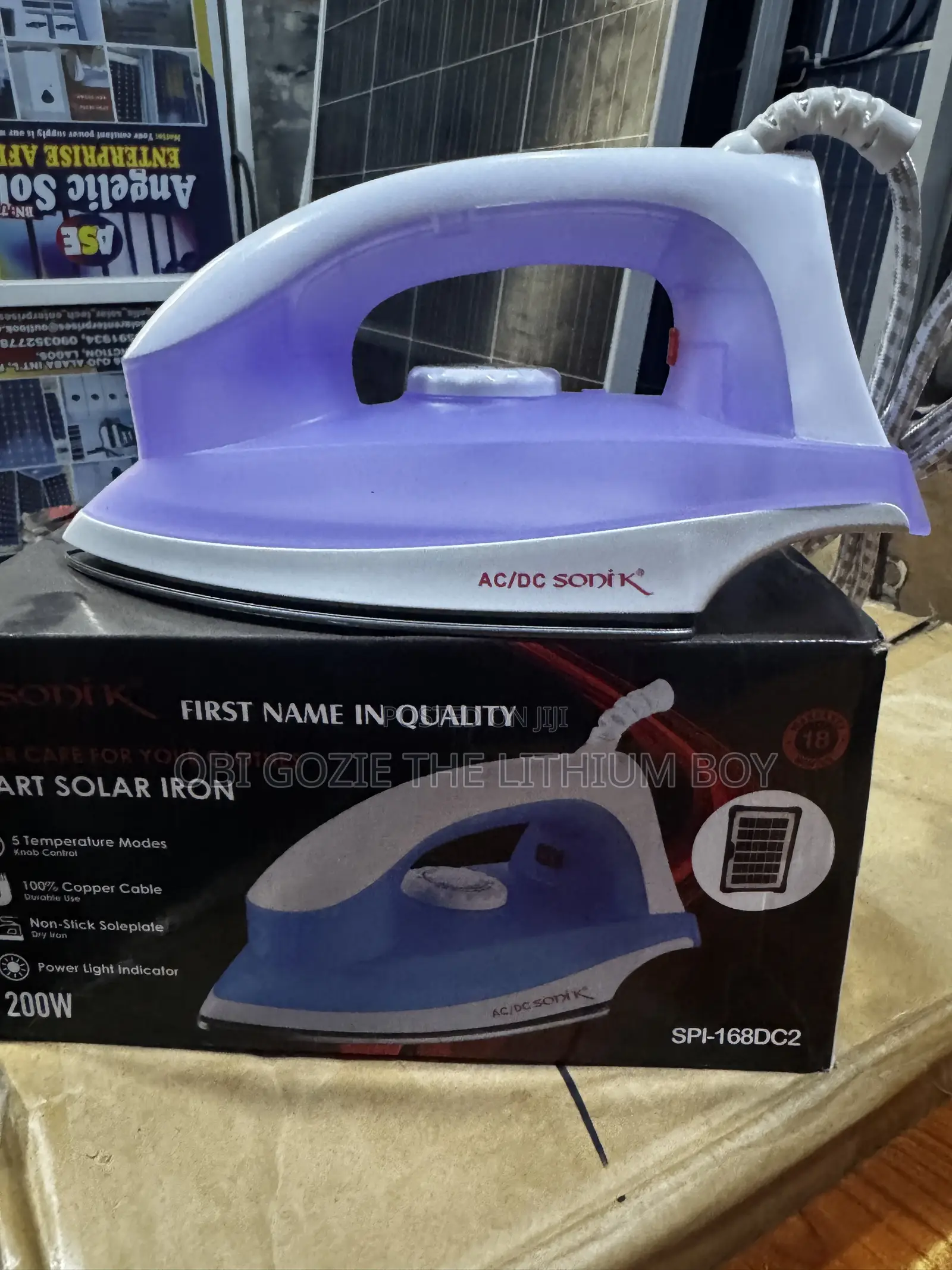 200w SoniK Solar Pressing Iron Best Importer and Distributor of Iron
