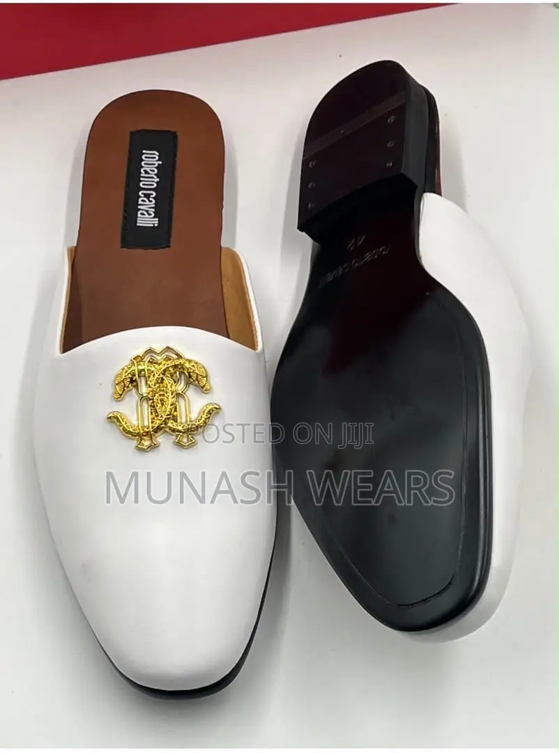 Roberto Cavali White Leather Half Shoe 40-46