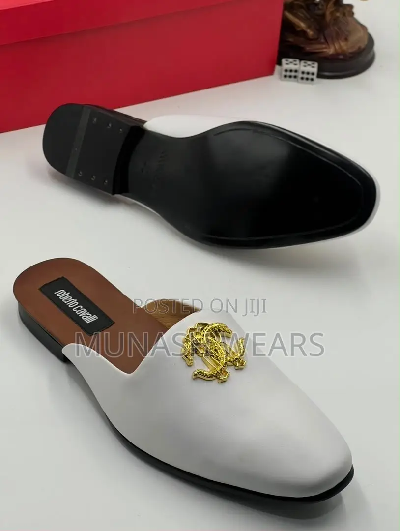 Roberto Cavali White Leather Half Shoe 40-46