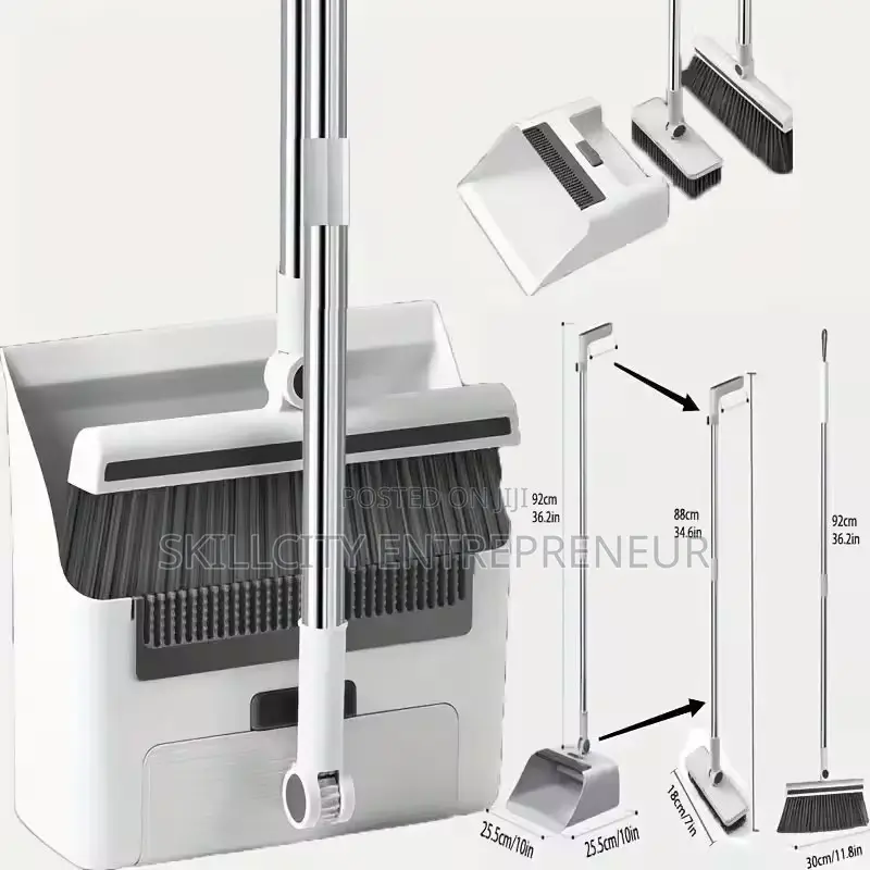 4-in-1 Broom and Dustpan Set.