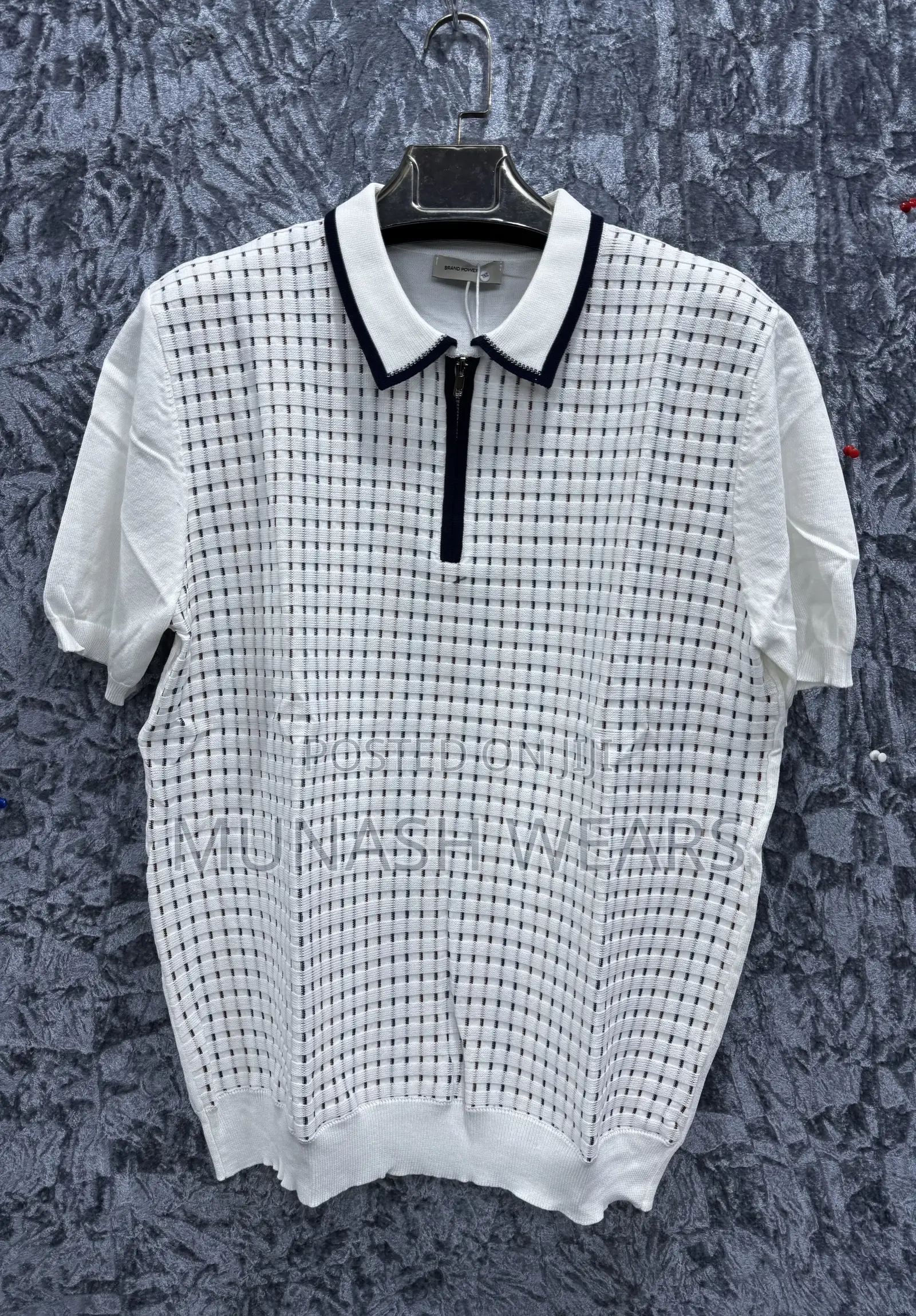 White Knitted Cozzy Polo M-3xl