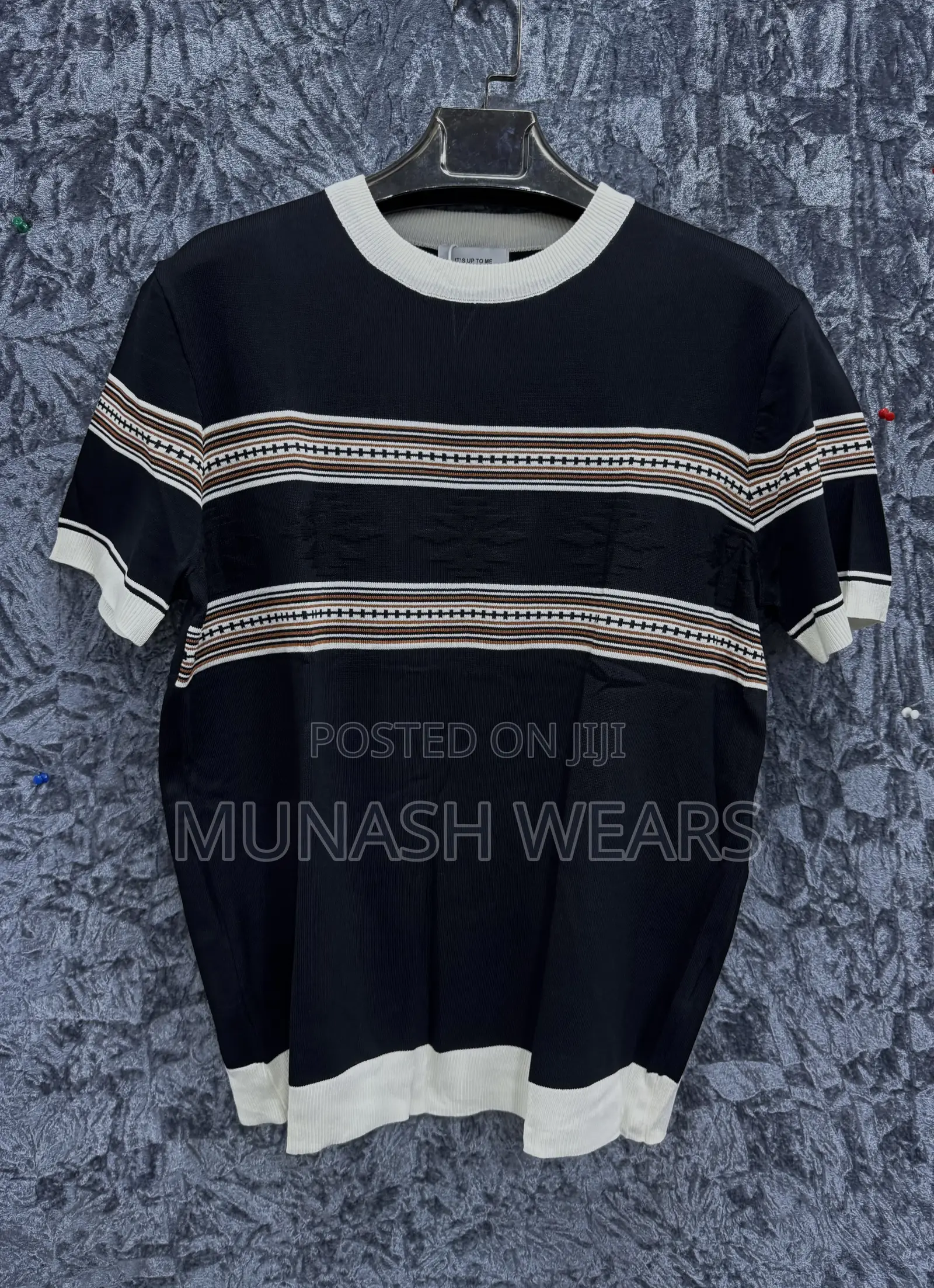 Blue Striped Cozzy Polo Available in White and Black