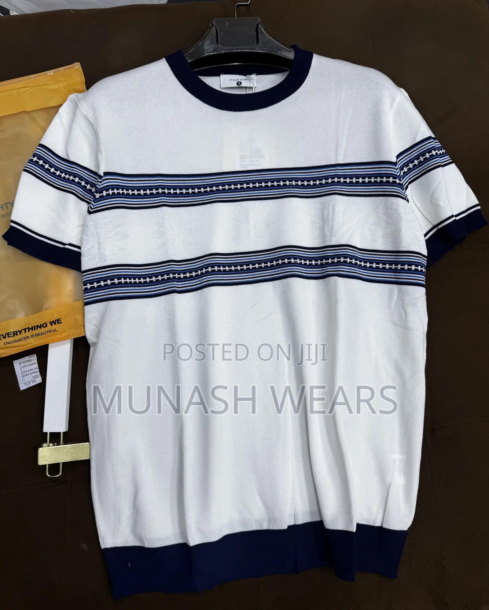 Blue Striped Cozzy Polo Available in White and Black
