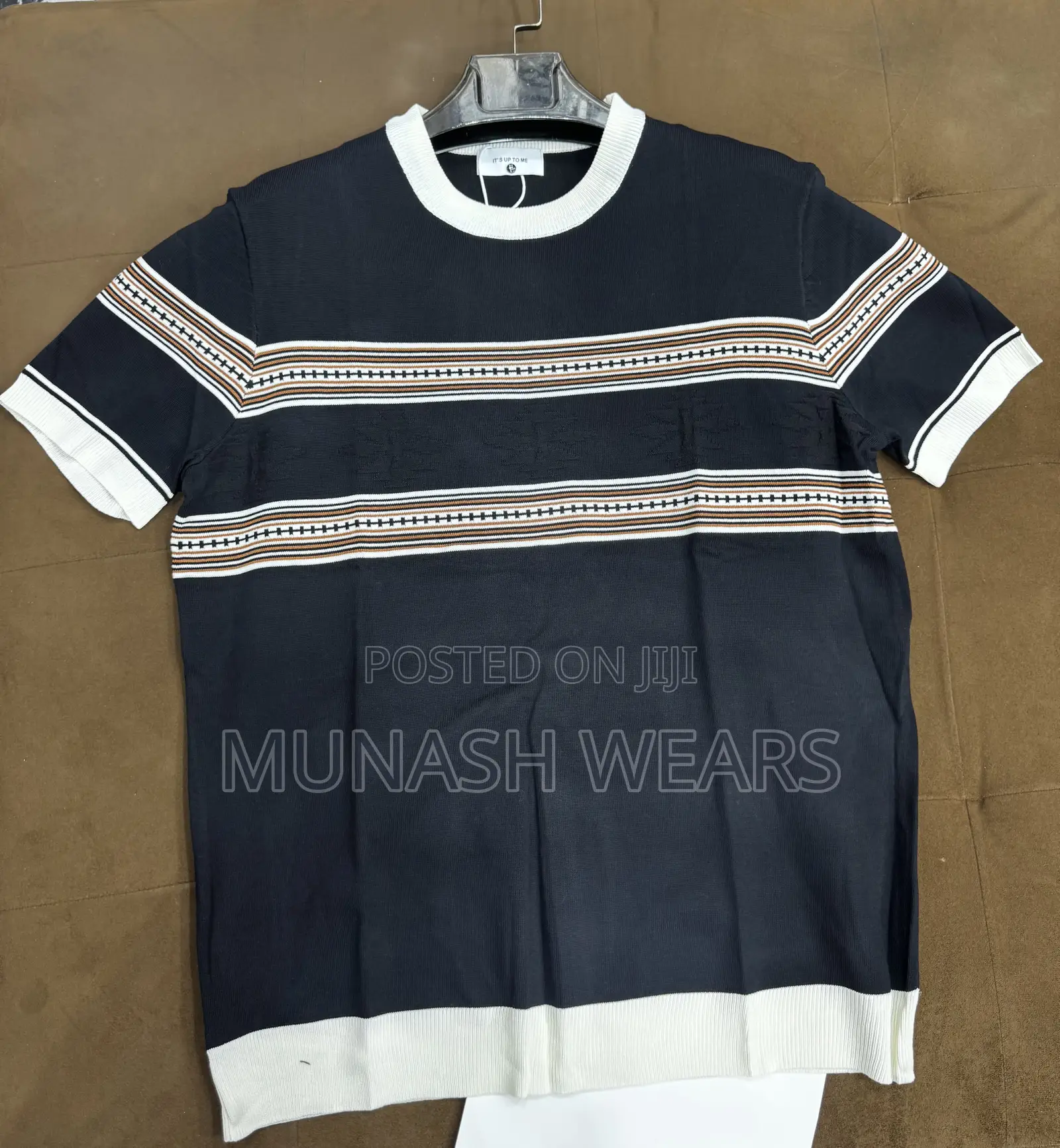 Blue Striped Cozzy Polo Available in White and Black