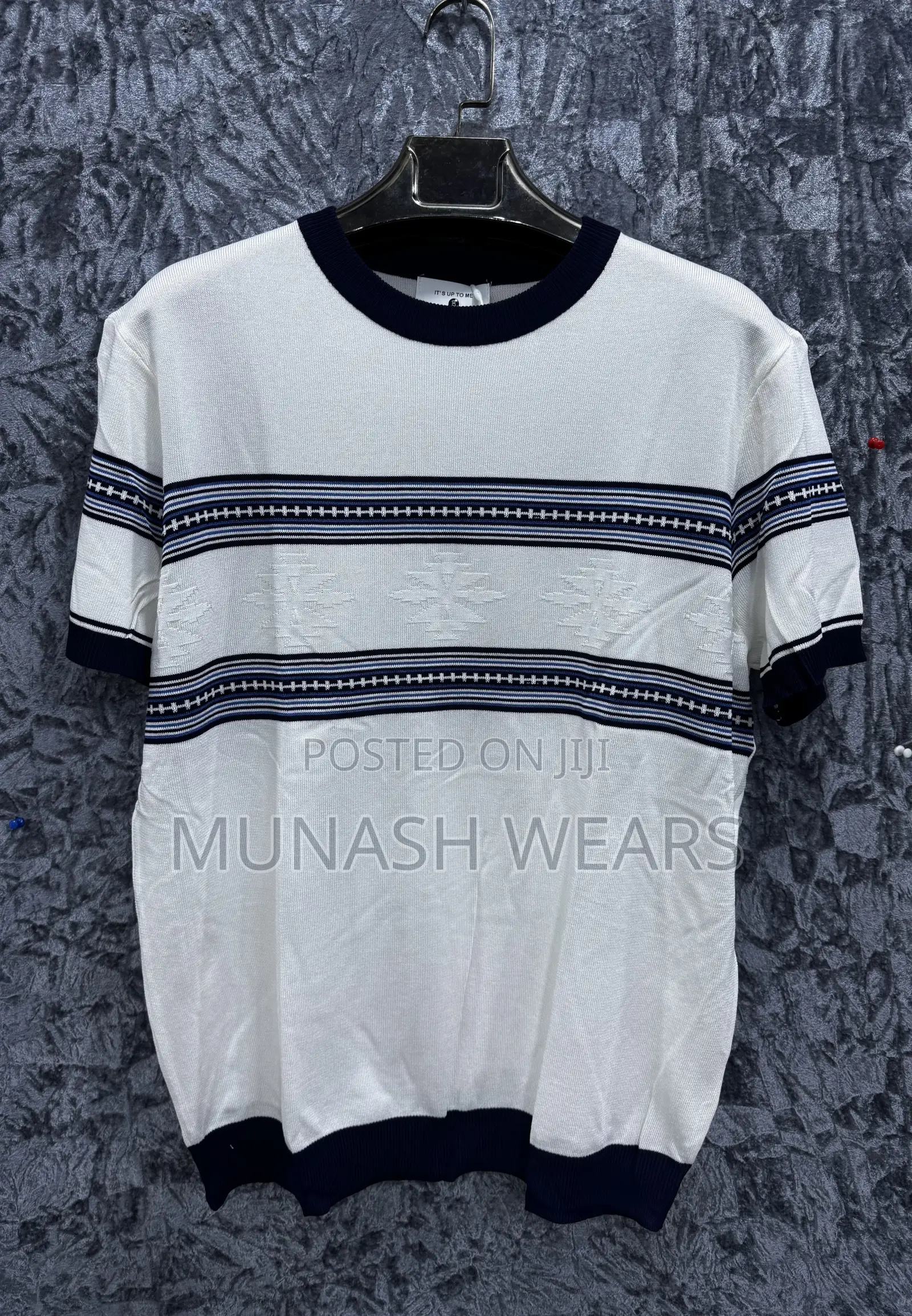 Blue Striped Cozzy Polo Available in White and Black