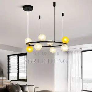 Nordic Creative Glass Sphere Circular Energy-Saving Pendant Light