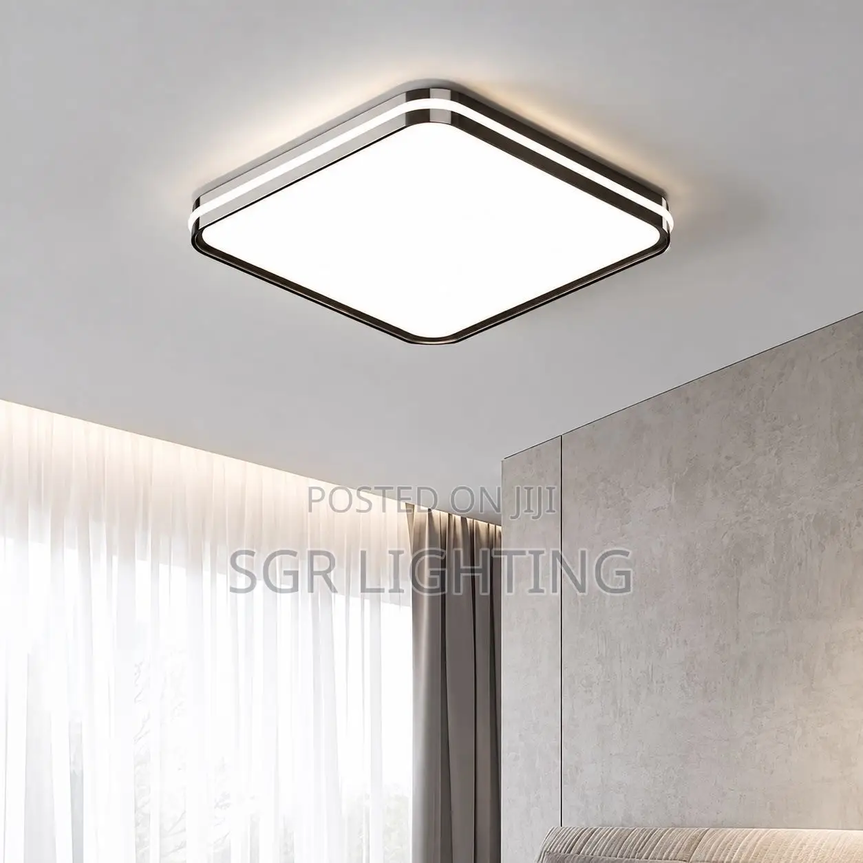 Modern Round LED Ceiling Light Chrome Black Chandelier for Bedroom