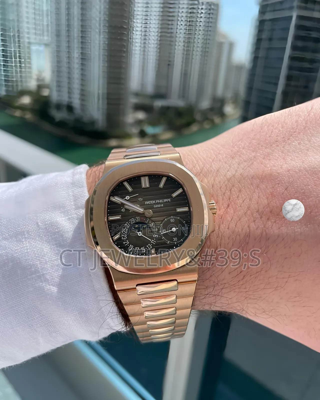 Lux Patek Philippe Nautilus Power Reserve, Date Moon Phase Display
