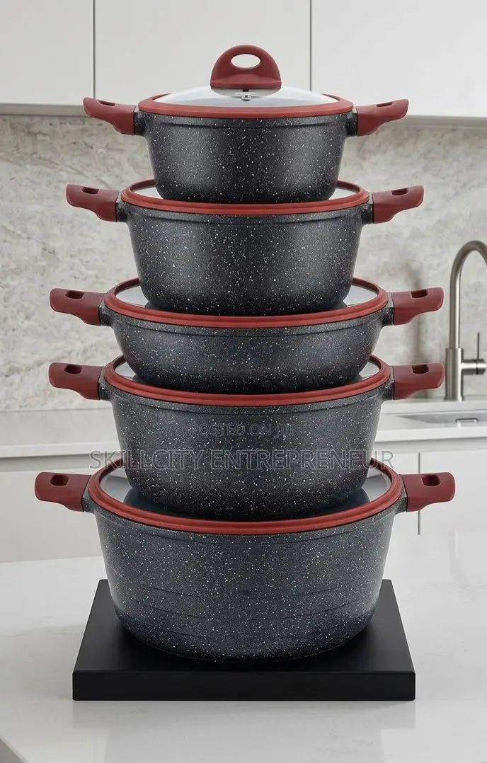 MBH Exclusive Cookware Set, Granite Series, 10 Pieces